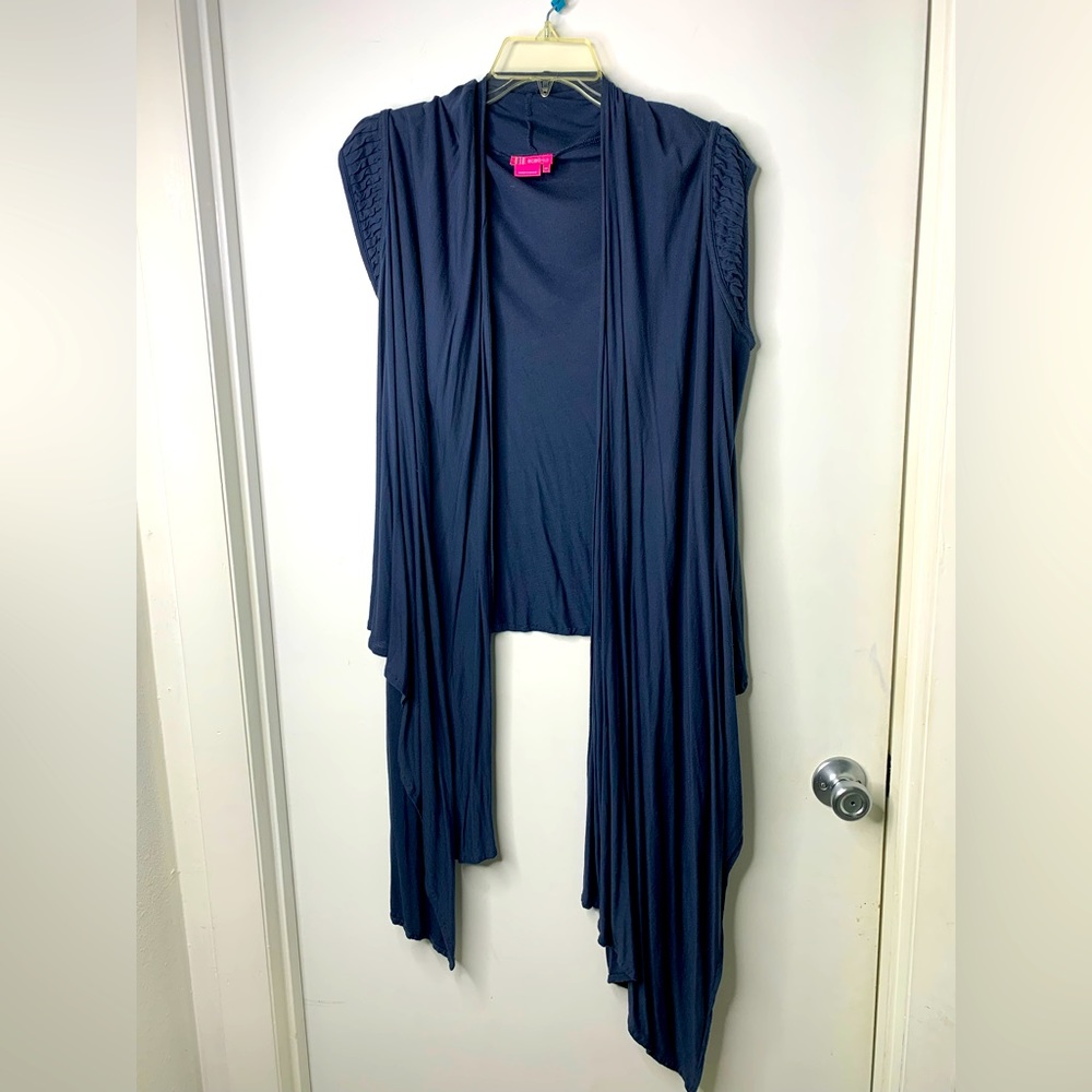 BCBG Girls Dark Blue Grey Wrap Cardigan